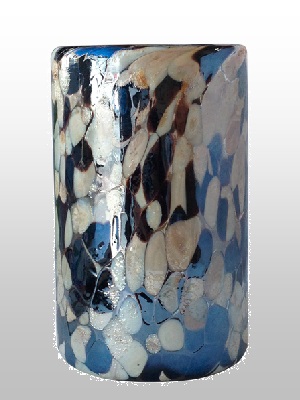 MEXICAN-GLASSWARE / Pearly-Blue-Confetti-drinking-glass