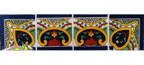 TALAVERA TILES / Border Tile 4x4 inch (90 pieces) - Style CN-04